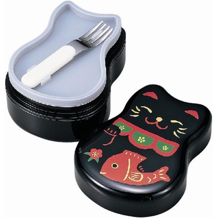 Boîte Bento Maneki-neko Blanc 2 Étages Tatsumiya Import Japon