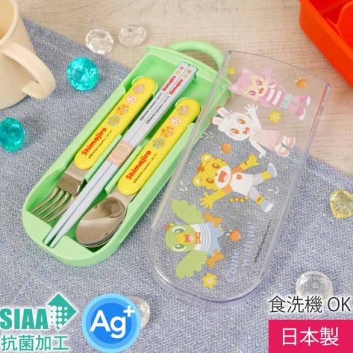 Shimajiro Skater Besteckset Staebchen Loeffel Gabel Kinder Japanisch