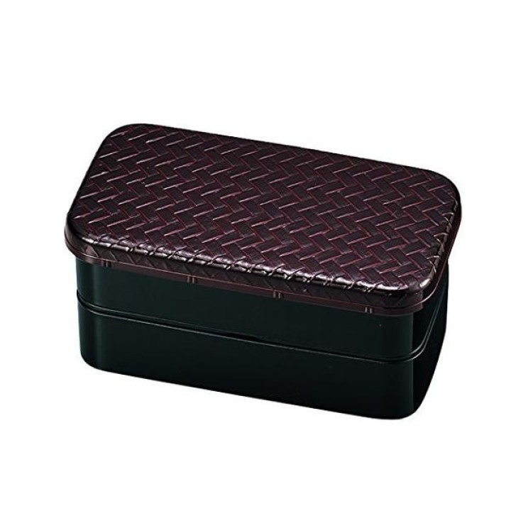 HAKOYA Boîte Bento 2 Étages Ajiro 500ml Marron - Import Japon