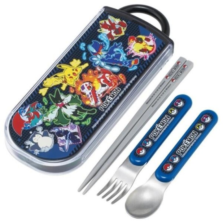 SKATER Set Trio Pokémon Bento Bacchette Cucchiaio Forchetta - JP