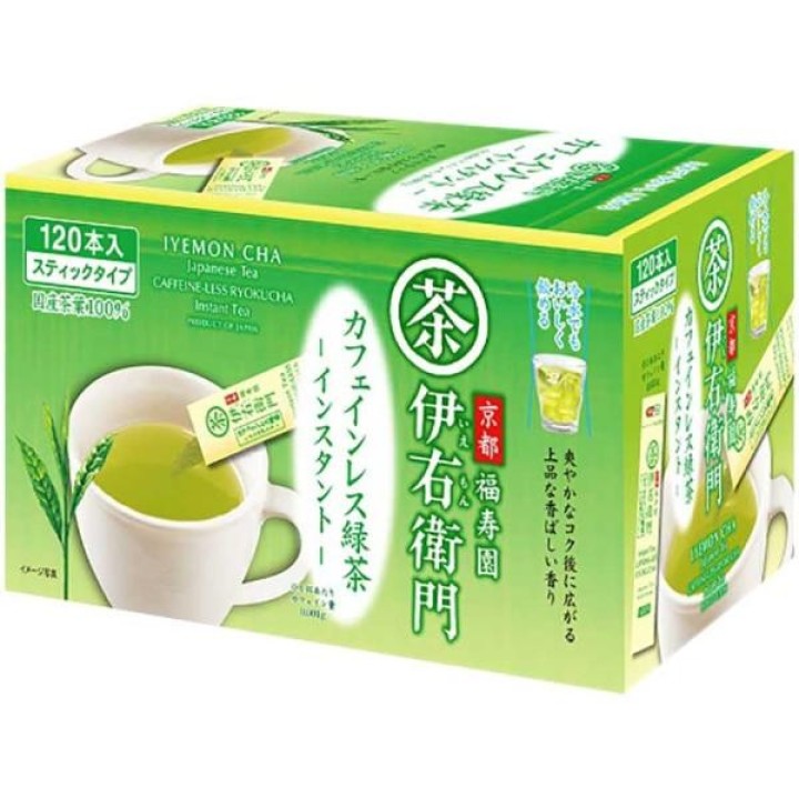 Iyemon Koffeinfreier Grüntee 120 Instant Sticks - Import aus Japan