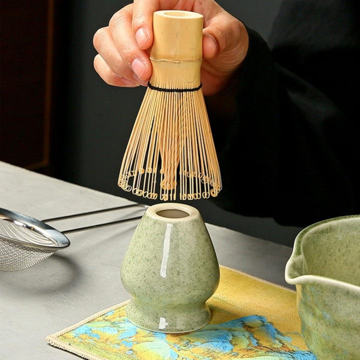 Set tradizionale per la cerimonia del tè Matcha, 7 pezzi, verde-2 | Japanzon