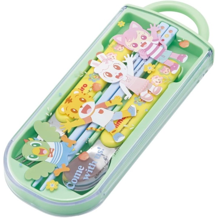 Shimajiro Skater Besteckset Staebchen Loeffel Gabel Kinder Japanisch