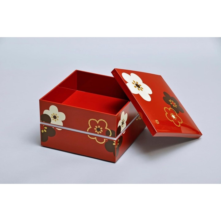 HAKOYA 2-stöckige Bento-Box Pflaumenblütenmuster - Japanischer Import