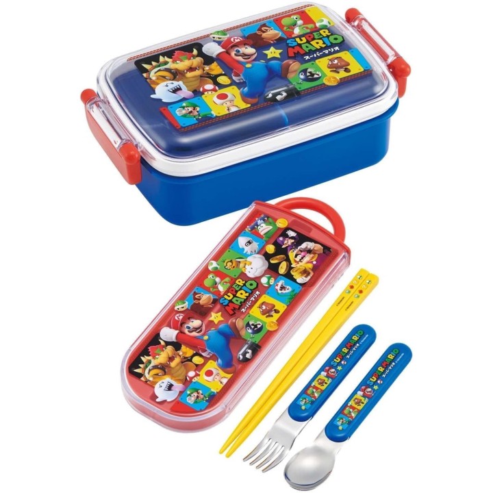 Boîte à bento « Skater Super Mario 23 » avec couvercle moelleux – Importée du Japon