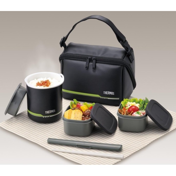 THERMOS DBQ-502 Boîte Bento Isotherme 1 Gō Noir Mat Japon