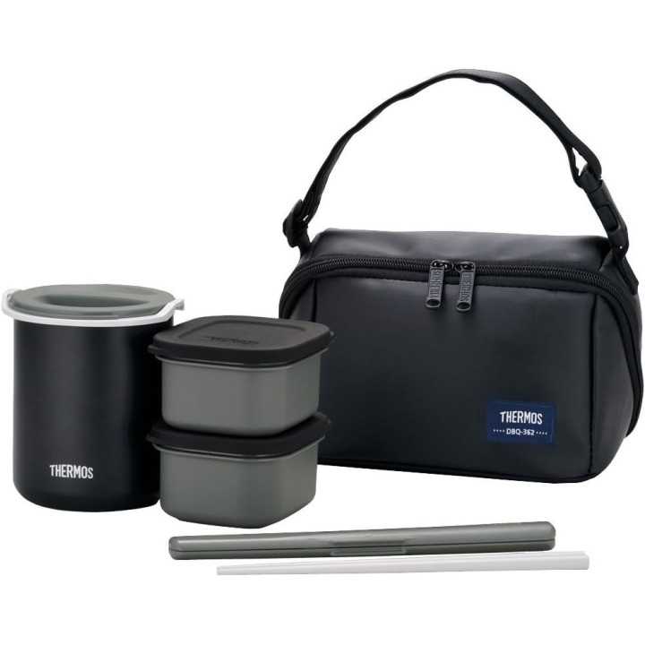 THERMOS DBQ-502 Boîte Bento Isotherme 1 Gō Noir Mat Japon