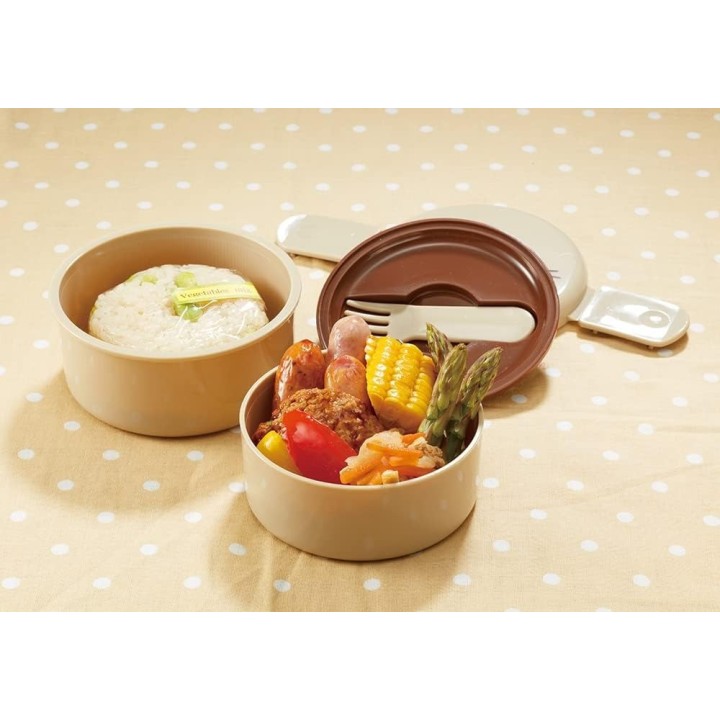 SKATER Bento Rond 2 Étages 500ml Jagariko Salad Made in Japan