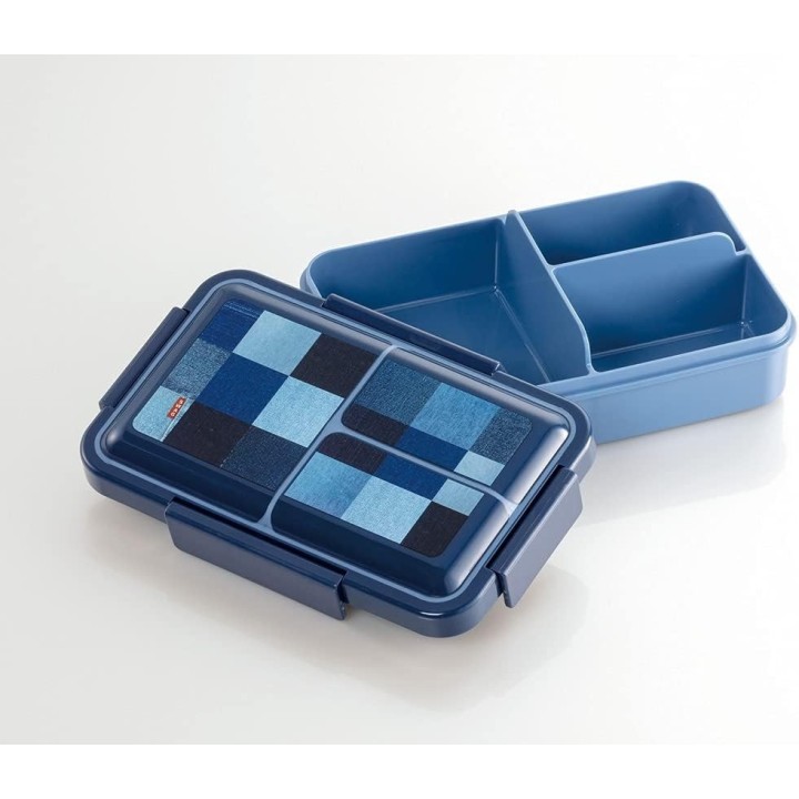 Skater Caja Bento 850ml Antibacteriana Diseño Denim Import Japón