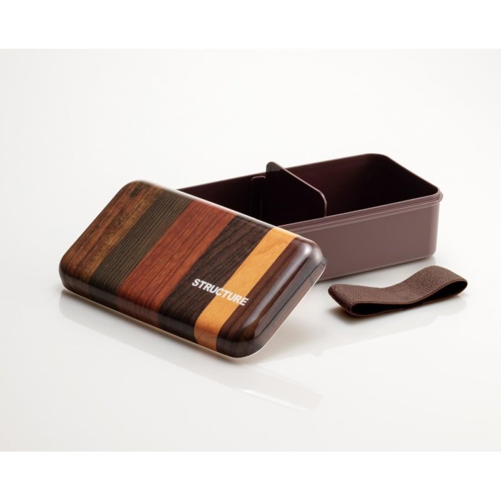 Skater Bento Dôme 870ml Marron Structure Bois - Import Japon