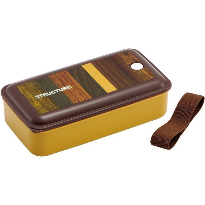 Skater Bento Dôme 870ml Marron Structure Bois - Import Japon