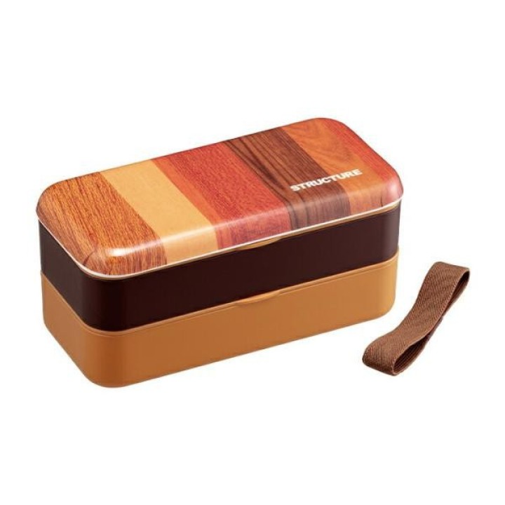 Scatola Bento 2 Piani Legno 600ml Bacchette - Import Giappone