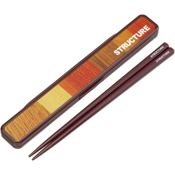 Scatola Bento 2 Piani Legno 600ml Bacchette - Import Giappone