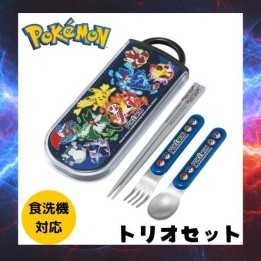 SKATER Set Trio Pokémon Bento Bacchette Cucchiaio Forchetta - JP