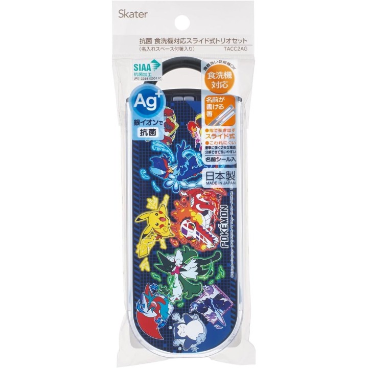 SKATER Set Trio Pokémon Bento Bacchette Cucchiaio Forchetta - JP