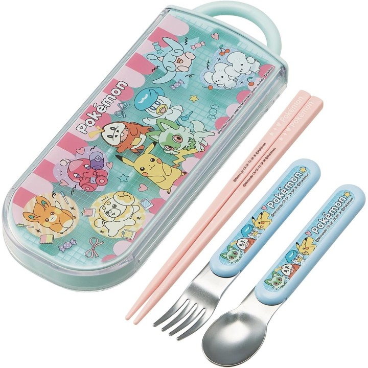 SKATER Set Trio Pokémon Bento Bacchette Cucchiaio Forchetta - JP