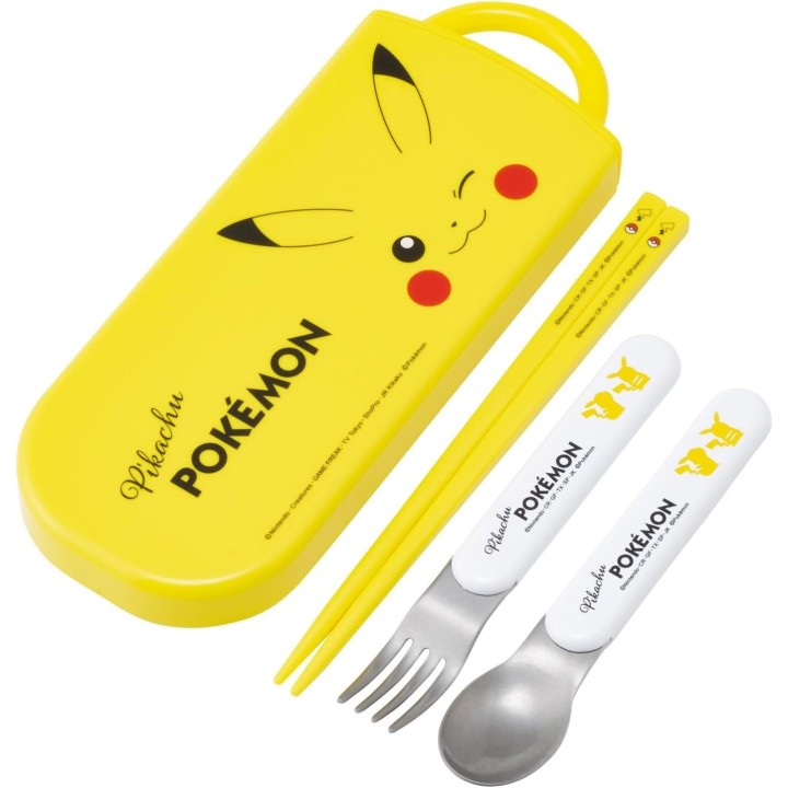SKATER Set Trio Pokémon Bento Bacchette Cucchiaio Forchetta - JP