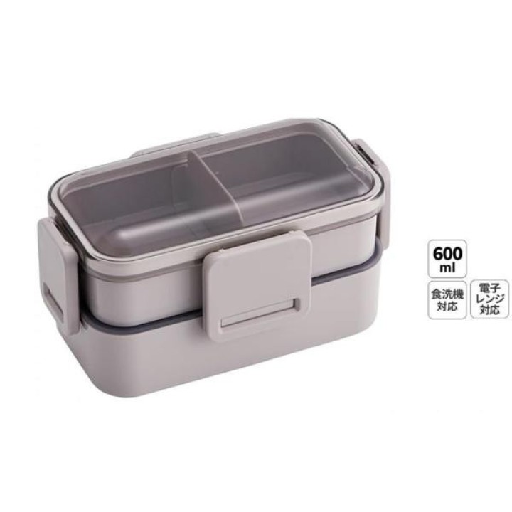 Skater Dome Bento Box 600ml Smoky Grey Made in Japan PFLW4-A