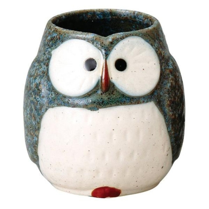 SOBOUGAMA Blue Owl Tea Glass | Cookingsan.com