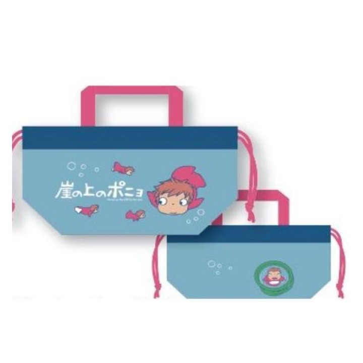 Sac à lunch Ponyo, sac à cordon de type « skater », sac à bento, importé du Japon
