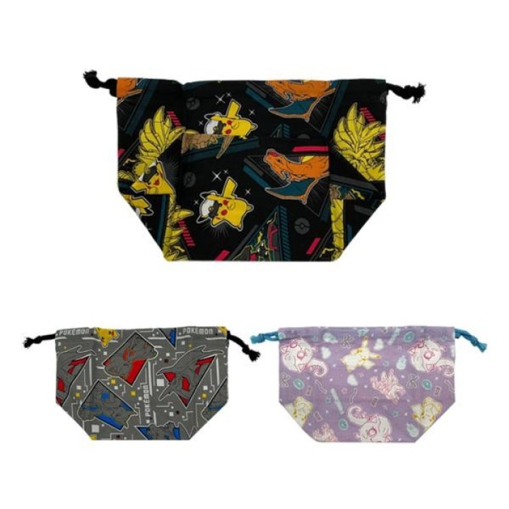 Pokémon Schwarze Kordelzug-Bento-Tasche Maruyoshi Japanischer Import