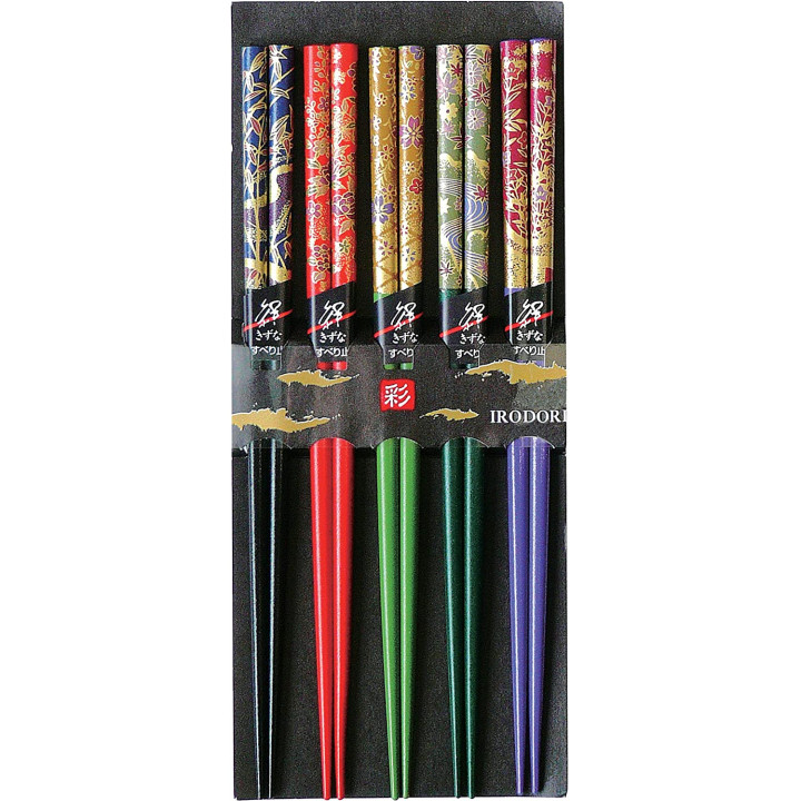 SUNLIFE - Chopsticks with Japanese patterns (5 pairs)