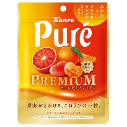 KANRO - Puré Premium - Bonbons Mandarine & Orange 54g