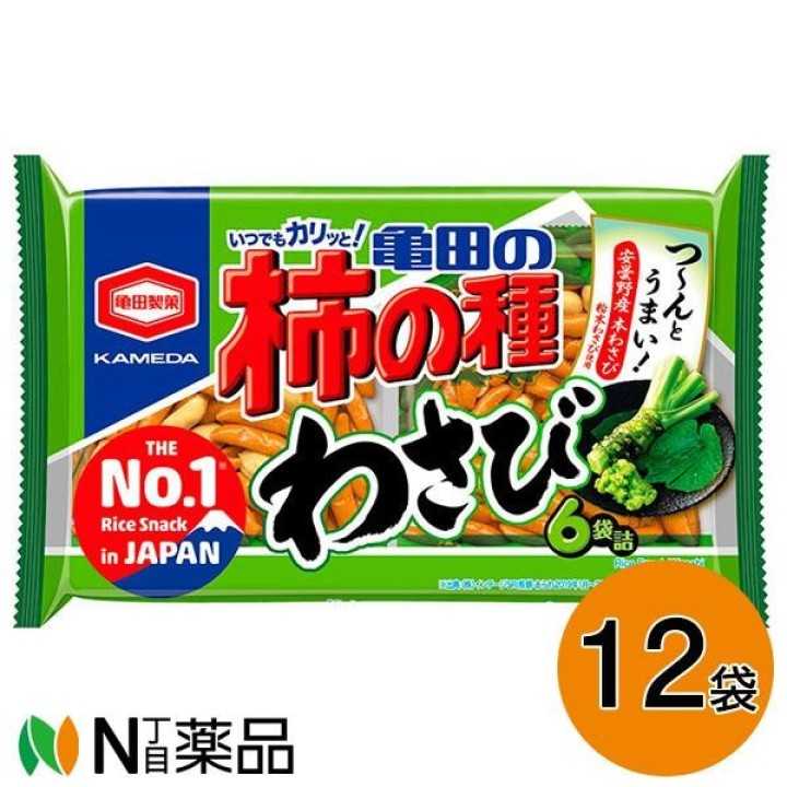 KAMEDA SEIKA - Crackers de Riz Kaki no Tane Wasabi 6 sachets de 182g