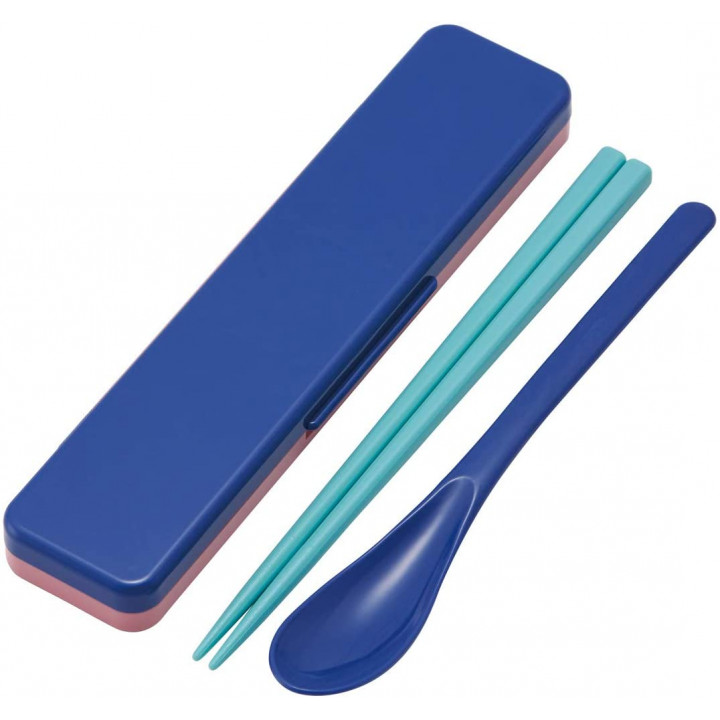 SKATER - Blue & Pink Bento Chopsticks & Spoon CCS3SAAG