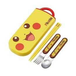 SKATER - POKEMON Pikachu - Baguettes, Fourchette et Cuillère à Bento TACC2AG-A