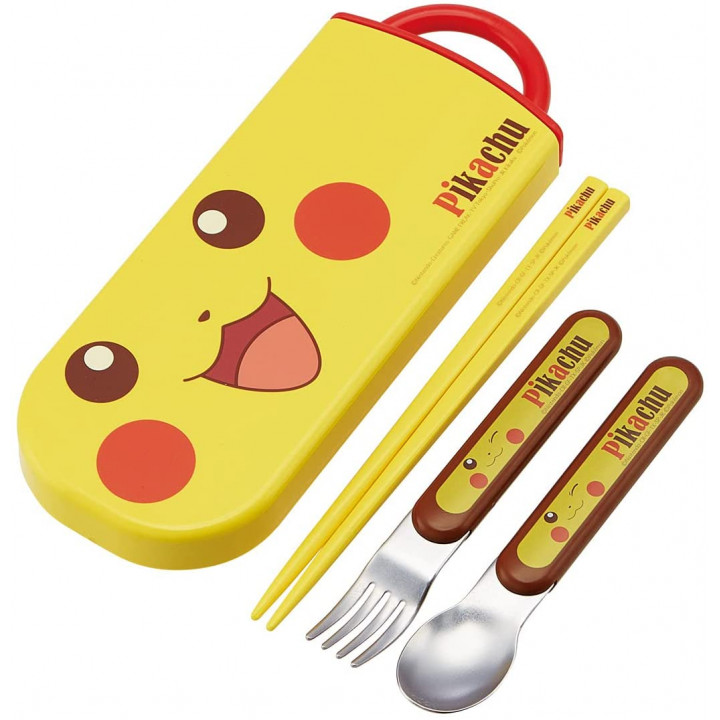 SKATER - POKEMON Pikachu - Baguettes, Fourchette et Cuillère à Bento TACC2AG-A