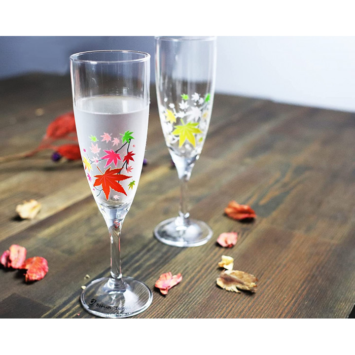 MARUMO TAKAGI - Flûtes à Champagne Magiques - Automne Momiji (feuilles d'érable)