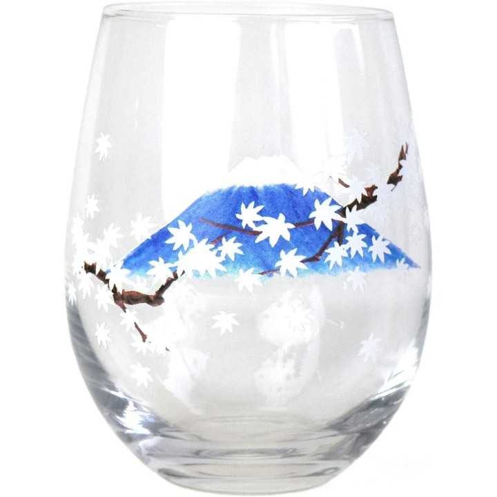 KINTOUEN - Verre Magique - Feuilles d'érable (momiji) & Mont Fuji