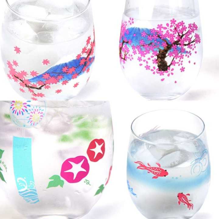 Verre Magique - Feuilles d'érable & Mont Fuji | Cookingsan.com
