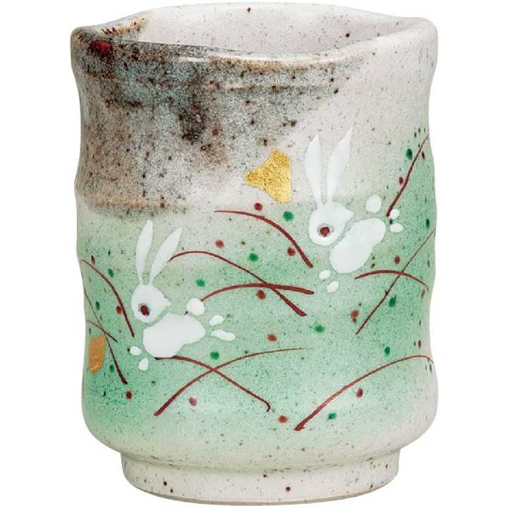 INO SEIHOU - Verre à Thé en Kutani-Yaki - Lapins