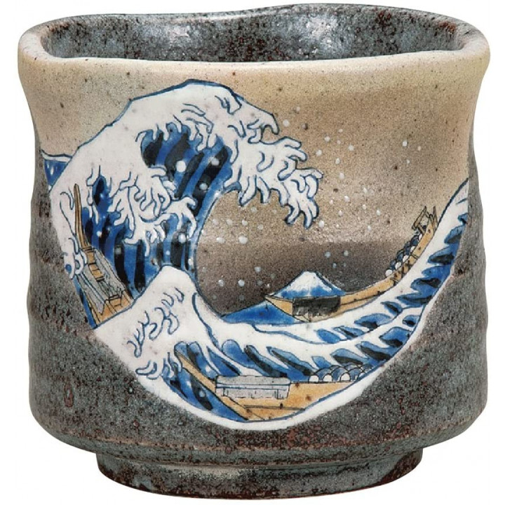 INO SEIHOU - Kutani-Yaki Tea Cup - Hokusai