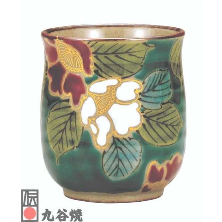 INO SEIHOU - Verre à Thé en Kutani-Yaki - Fleurs de Camélias
