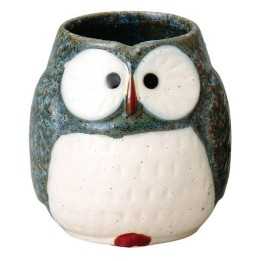YAMASA-SAKAI - SOBOUGAMA Tea Cup - Blue Owl