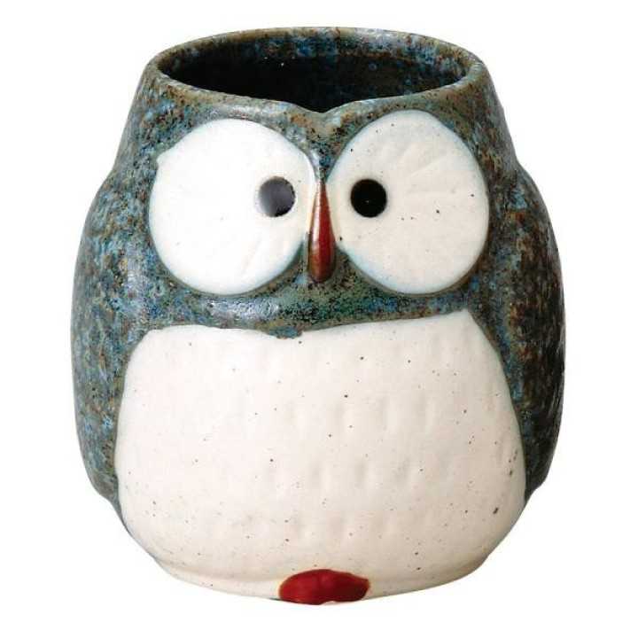 YAMASA-SAKAI - SOBOUGAMA Tea Cup - Blue Owl
