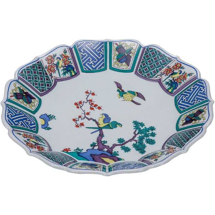 INO SEIHOU - Kutani-Yaki Large Plate K5-366