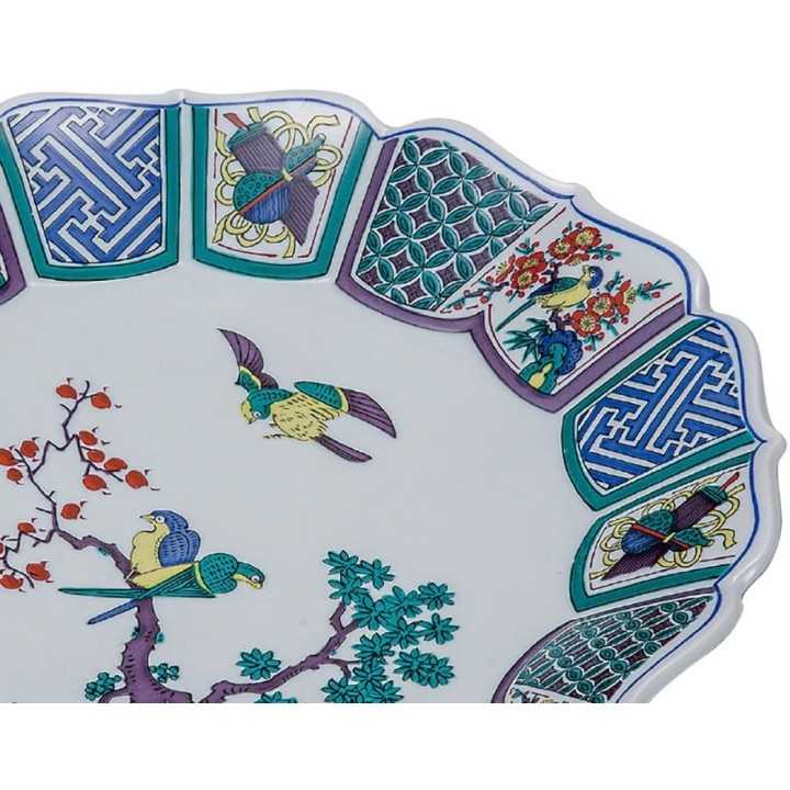 INO SEIHOU - Kutani-Yaki Large Plate K5-366 | Cookingsan