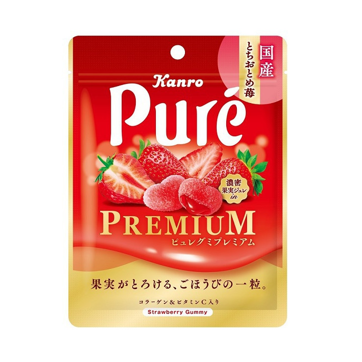 KANRO - Puré Premium - Bonbons à la Fraise 54g
