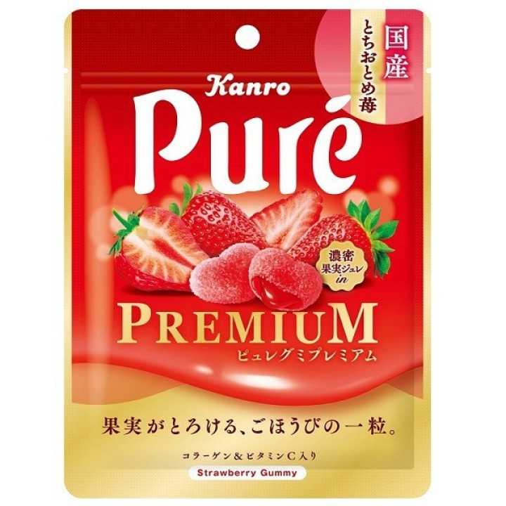 KANRO - Puré Premium - Bonbons à la Fraise 54g
