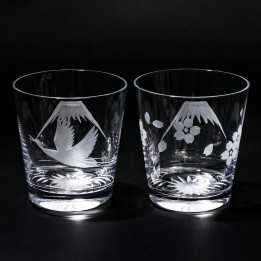 TABURO - Glasses Mount Fuji (Edo Kiriko) TB0036-32/0036-33
