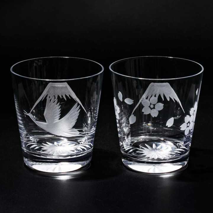 TABURO - Verres Mont Fuji (Edo Kiriko) TB0036-32/0036-33