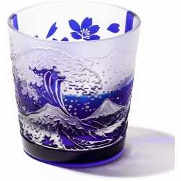 TABURO - Verre Bleu Hokusai (Edo Kiriko) TB022-206B