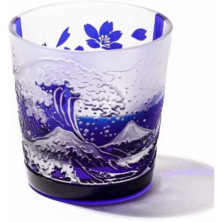 TABURO - Verre Bleu Hokusai (Edo Kiriko) TB022-206B