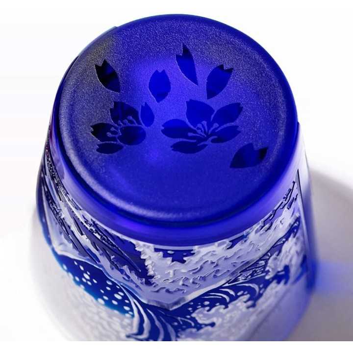 Hokusai Blue Glass (Edo Kiriko) | Cookingsan.com