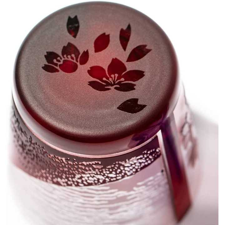 Verre Rouge Hokusai (Edo Kiriko) | Cookingsan.com
