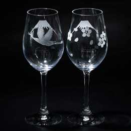 TABURO - Verres à Pied Mont Fuji (Edo Kiriko) TB0080-32/0080-33
